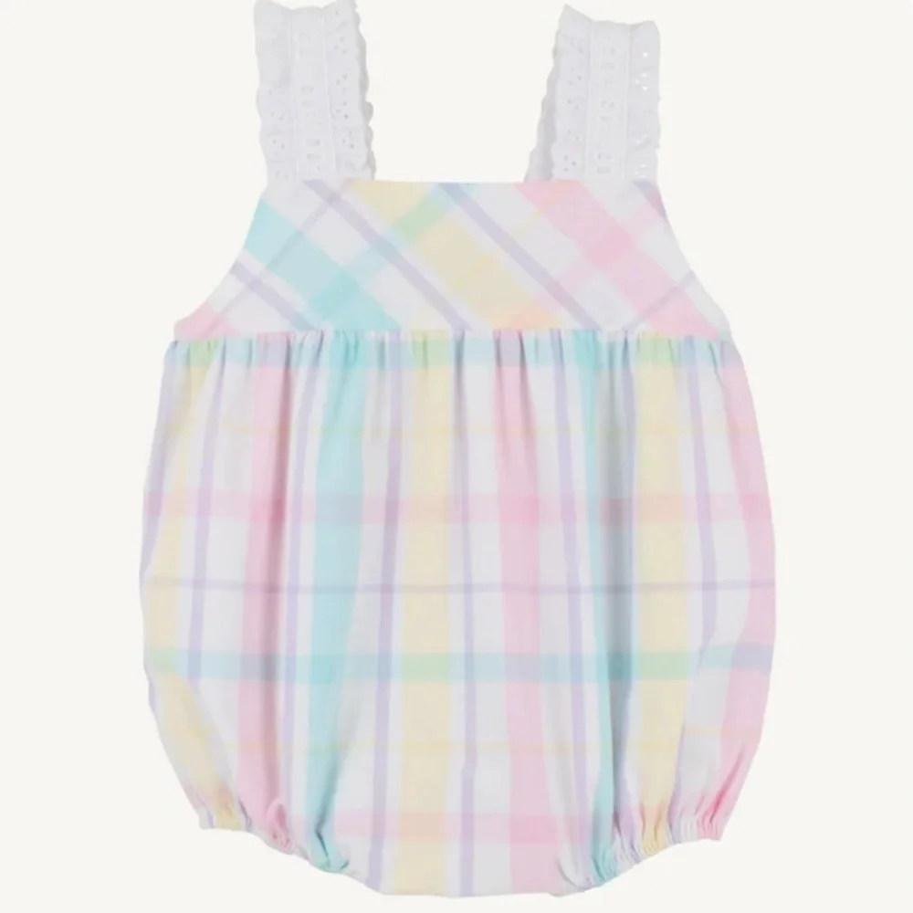 Beaufort Bonnet Babs Bubble Brunch Plate Plaid with Worth Avenue White Girl’s 3T